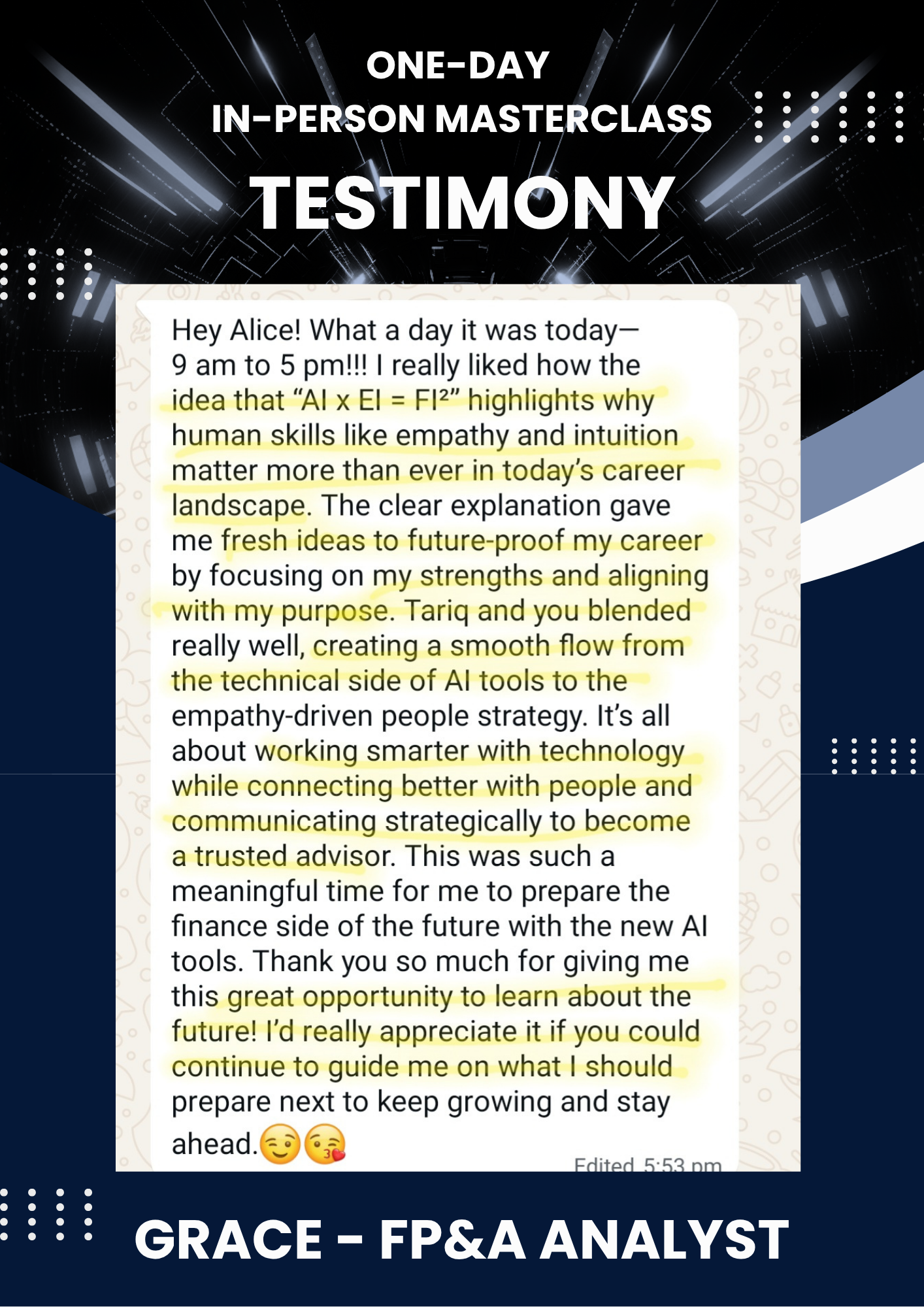 AI x EI = FI²: Future-Proof Your Finance Career – Virtual Masterclass