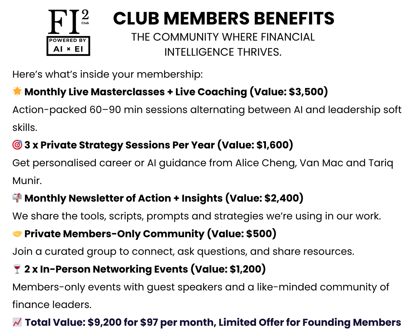 Unlock Financial Intelligence (FI) With FI² Club Powered by AI × EI