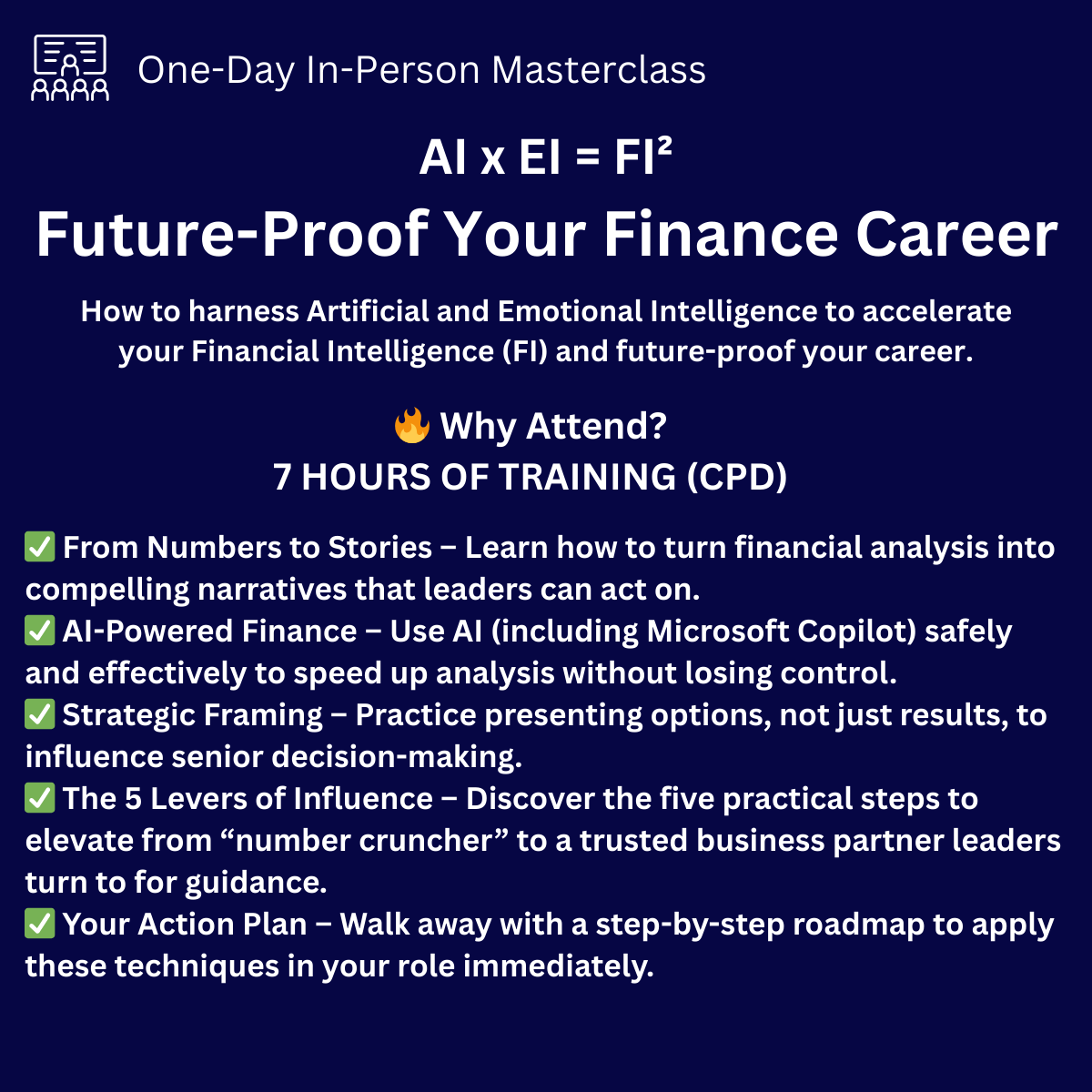 AI x EI = FI²: Future-Proof Your Finance Career – One-Day Masterclass with Van and Alice