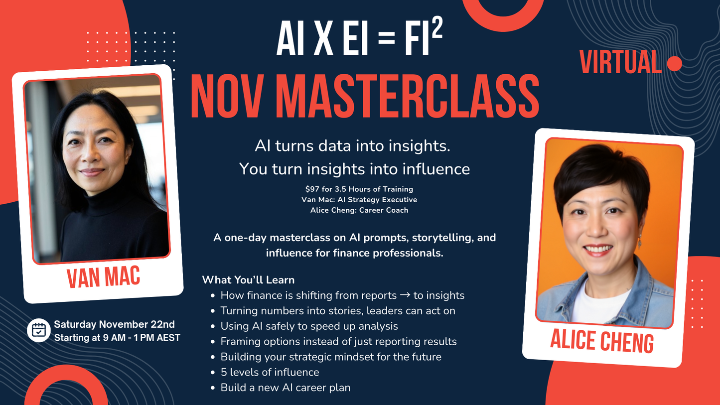 AI x EI = FI²: Future-Proof Your Finance Career – Virtual Masterclass