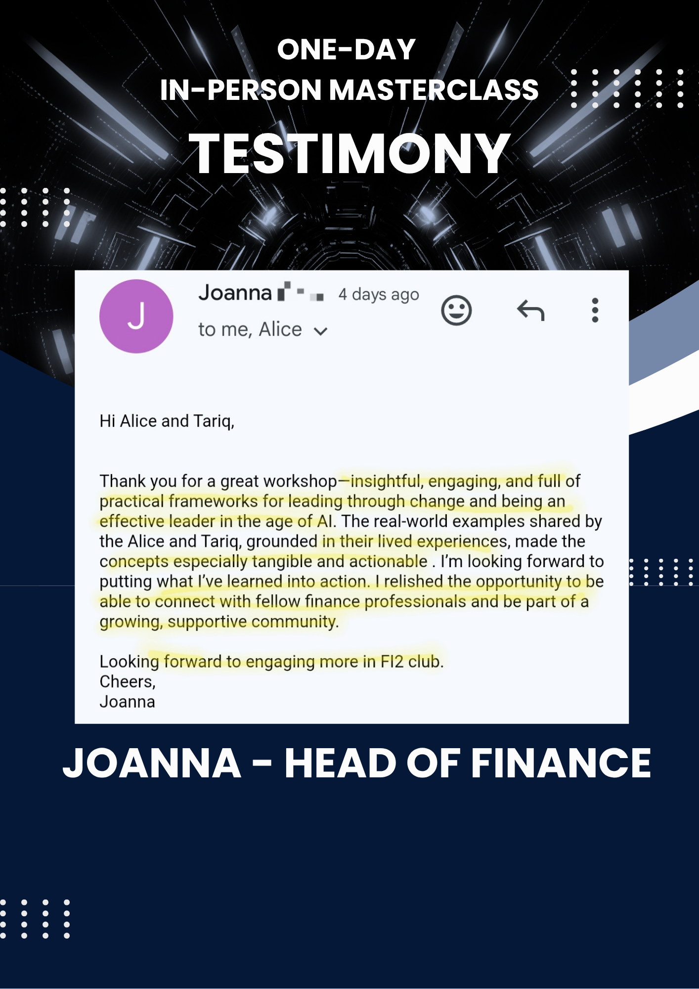 AI x EI = FI²: Future-Proof Your Finance Career – One-Day Masterclass with Van and Alice